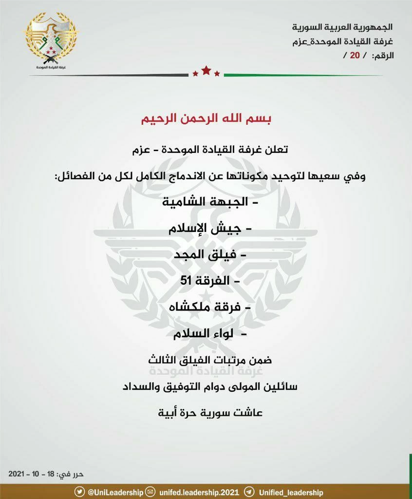 اندماج فصائل كبيرة في الشمال السوري